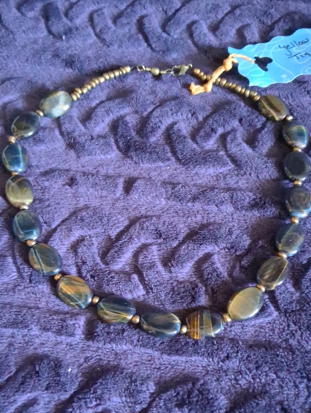 Handcrafted Blue-Green Stone Beaded Necklace
